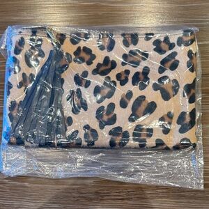 Lauren Merkin Leopard Print Clutch with Tassel